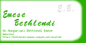 emese bethlendi business card